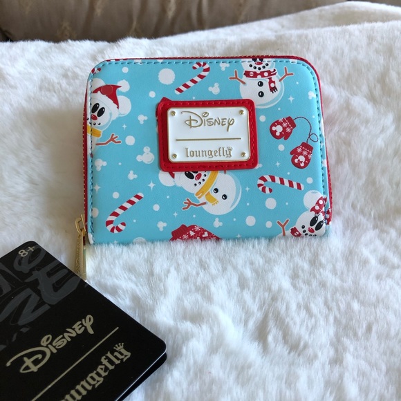Disney Loungefly Santa Mickey and Minnie Snowman Wallet NEW WITH TAGS EXCLUSIVE! - Picture 3 of 5